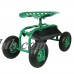 Sunnydaze Rolling Garden Cart with 360 Degree Swivel Seat & Tray, Green   567147088